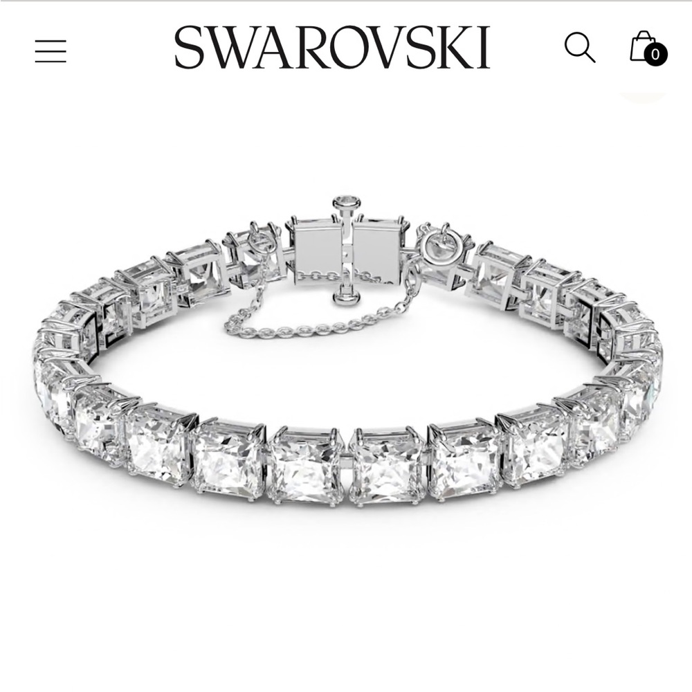 Swarovski Millenia White Tennis Bracelet with Rhodium Plating